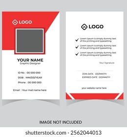 Modern ID card design template. Corporate identity card design. Professional employee id card. Vector