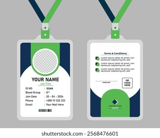 Modern ID card design template. Corporate identity card design. Professional employee id card. Vector