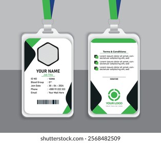 Modern ID card design template. Corporate identity card design. Professional employee id card. Vector template.