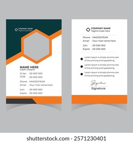 Modern ID card design template. Corporate identity card design. Professional employee id card. Vector