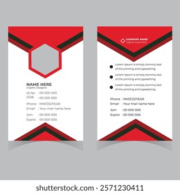 Modern ID card design template. Corporate identity card design. Professional employee id card. Vector