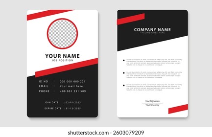 Modern ID card design template. Corporate identity card layout design. Professional business id card. Vector