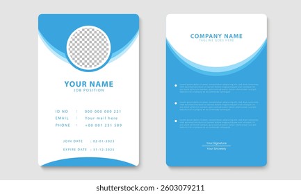 Modern ID card design template. Corporate identity card layout design. Professional business id card. Vector
