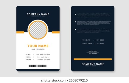 Modern ID card design template. Corporate identity card layout design. Professional business id card. Vector
