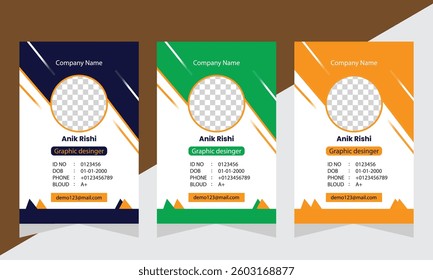 Modern ID card design template. Professional Corporate identity card design