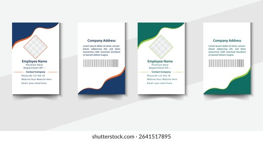 Modern ID card design template. Corporate identity card design. Professional employee id card
