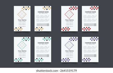 Modern ID card design template. Corporate identity card design. Professional employee id card