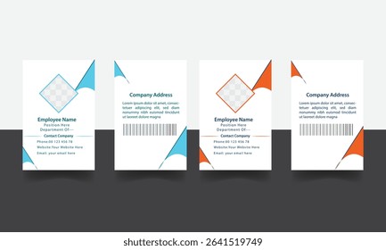 Modern ID card design template. Corporate identity card design. Professional employee id card