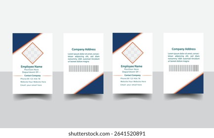 Modern ID card design template. Corporate identity card design. Professional employee id card