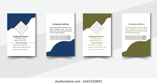 Modern ID card design template. Corporate identity card design. Professional employee id card
