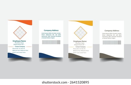 Modern ID card design template. Corporate identity card design. Professional employee id card