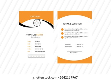 Modern id card design template. Employee ID card design. Vector