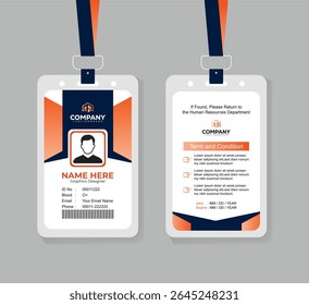 Modern ID Card Design Template for Office Staff and Corporate Professionals with Editable Layout 