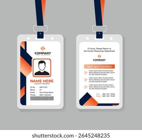 Modern ID Card Design Template for Office Staff and Corporate Professionals with Editable Layout 