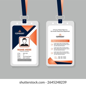 Modern ID Card Design Template for Office Staff and Corporate Professionals with Editable Layout 