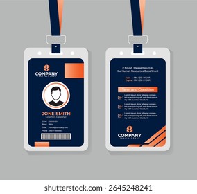 Modern ID Card Design Template for Office Staff and Corporate Professionals with Editable Layout 