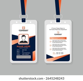 Modern ID Card Design Template for Office Staff and Corporate Professionals with Editable Layout 