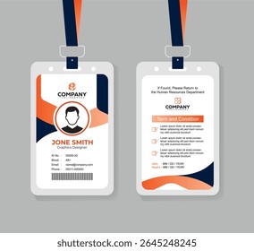 Modern ID Card Design Template for Office Staff and Corporate Professionals with Editable Layout 