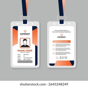Modern ID Card Design Template for Office Staff and Corporate Professionals with Editable Layout 