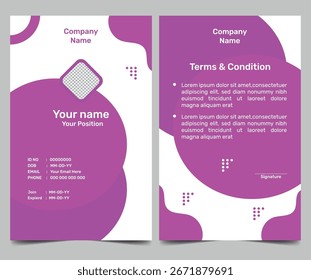 Plantilla moderna del diseño de la tarjeta de la identificación, Plantilla de la tarjeta del empleado del negocio.
