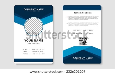 Modern ID card design template. Corporate identity card design. Professional employee id card. Vector