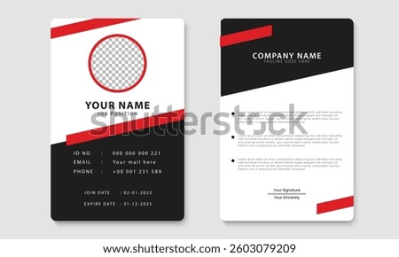 Modern ID card design template. Corporate identity card layout design. Professional business id card. Vector