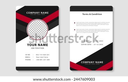 Modern ID card layout design. Company employee identity card template. Vector