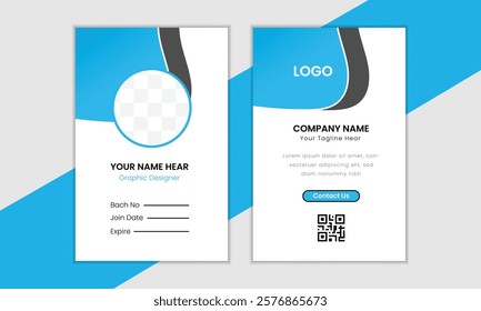 Modern Id Card with Two Sides Card. Company card.