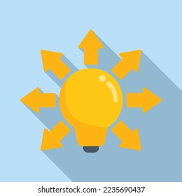 Moderne Ideensymbol, flacher Vektorgrafik. Business Light. Web-Denken