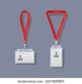 Moderne Identifikationskarte Vorlage mit Barcode qr Code und Lanyard Corporate Business Design blaues Abzeichen Mitarbeiter Zugriff professionelle Info scannen Firma Büro Namensschild

