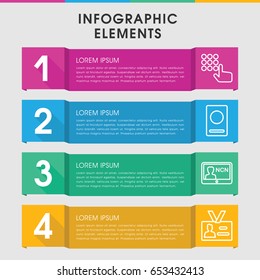 Modern identification infographic template. infographic design with identification icons includes passport. can be used for presentation, diagram, annual report, web design.