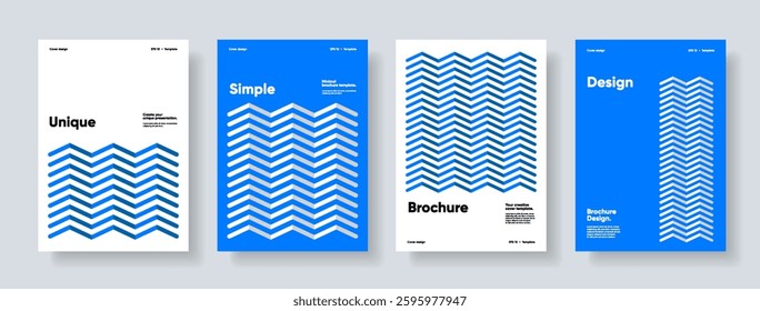 Modern identity brochure template. Business presentation cover design A4 front page mockup. Corporate magazine cover abstract geometric flat illustration.