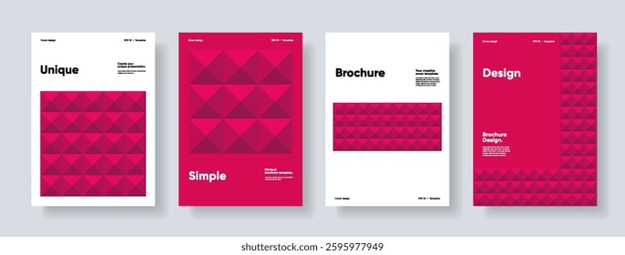 Modern identity brochure template. Business presentation cover design A4 front page mockup. Corporate magazine cover abstract geometric flat illustration.