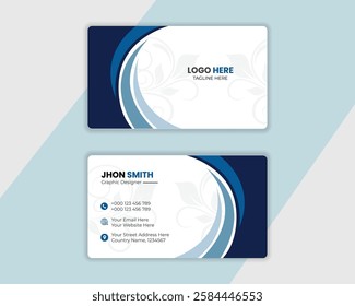 Modern identity card design , Creative modern double-side business card template, personal visiting card, vector illustration, professional simple identity card .