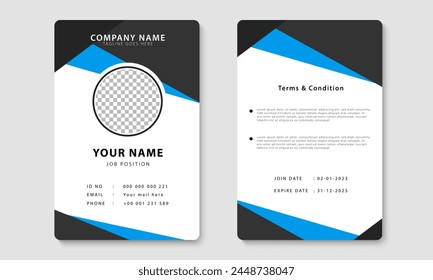 Plantilla de diseño de tarjeta de identidad moderna. Diseño de tarjeta de identificación de empleado de empresa. Vector