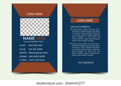 Modern  identity card design template. Employee ID card design. Vector