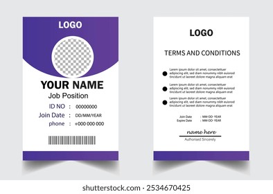 Modern Identity Card With Gradient Blue Navy Abstract Liquid