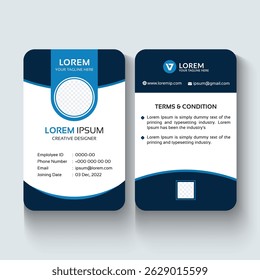 Modern Identity Card With Gradient Blue Navy Abstract Liquid