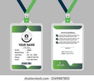 Modern Identity Card With Gradient Dark green Abstract.
vector template.