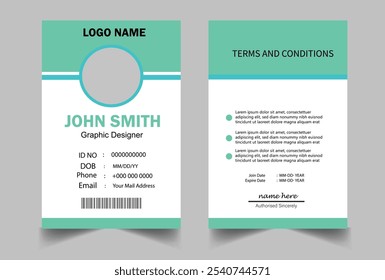 modern identity card template design. business card template. suitable for company employee identity card.