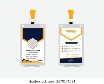 Modern Identity Card Template Design with Placeholder