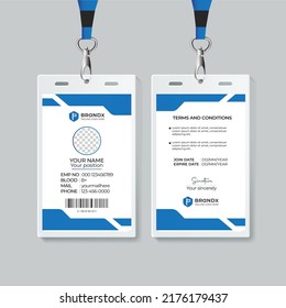 Modern identity Employee Abstract professional corporate office Id card design Simple and Clean ID Card Design template