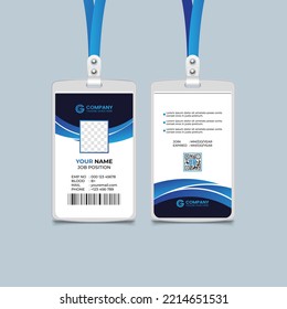 Modern Identity Employee Abstract professional, corporate office Id card design, Simple and Clean ID Card Design Template