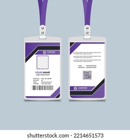 Modern Identity Employee Abstract professional, corporate office Id card design, Simple and Clean ID Card Design Template