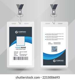 Modern Identity Employee Abstract professional, corporate office Id card design, Simple and Clean ID Card Design Template