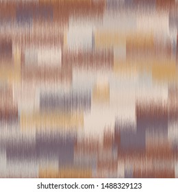 Modern Ikat Horizontal Stripe Seamless Repeat Vector Pattern Swatch in Desert Terra Cotta colors.  Ancient Indonesian weaving technique. Ombre, gradient, colorful.