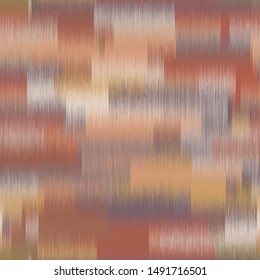 Modern Ikat Horizontal Stripe Seamless Repeat Vector Pattern Swatch in Desert Terra Cotta colors.  Ancient Indonesian weaving technique. Ombre, gradient, colorful.