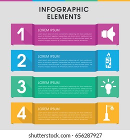 Modern illumination infographic template. infographic design with illumination icons includes street lamp. can be used for presentation, diagram, annual report, web design.