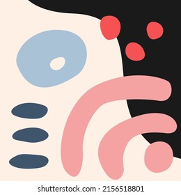 Modern illusration with simple flat abstract shapes