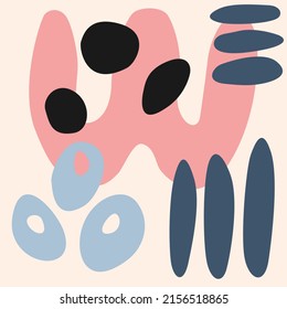 Modern illusration with simple flat abstract shapes